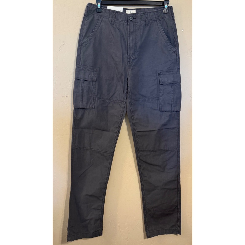 Mutual Weave Cargo Pants Mens 32x34 Gray Relaxed Taper Ripstop Utility Pockets